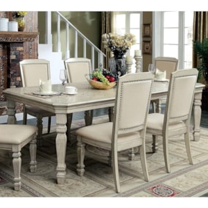 Holcroft Transitional Dining Table With Two 18 Leaves Household