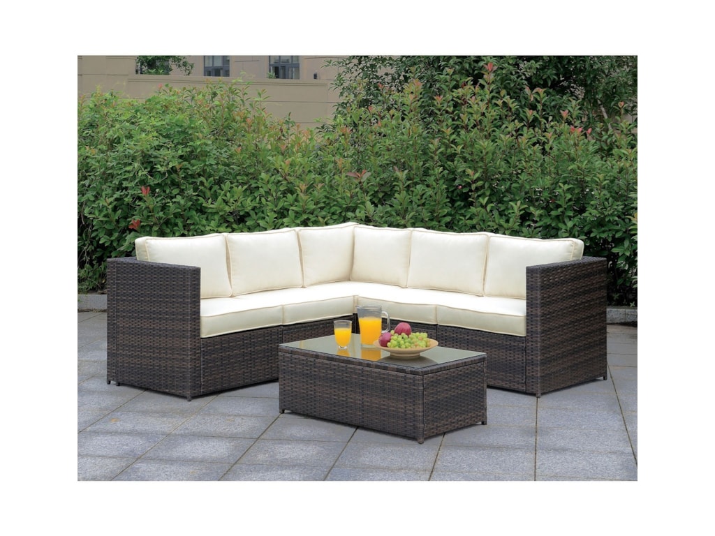 Furniture Of America Ilona Five Piece Outdoor Sectional Sofa Rooms Furniture Of America Ilona5 Pc Sectional Sofa