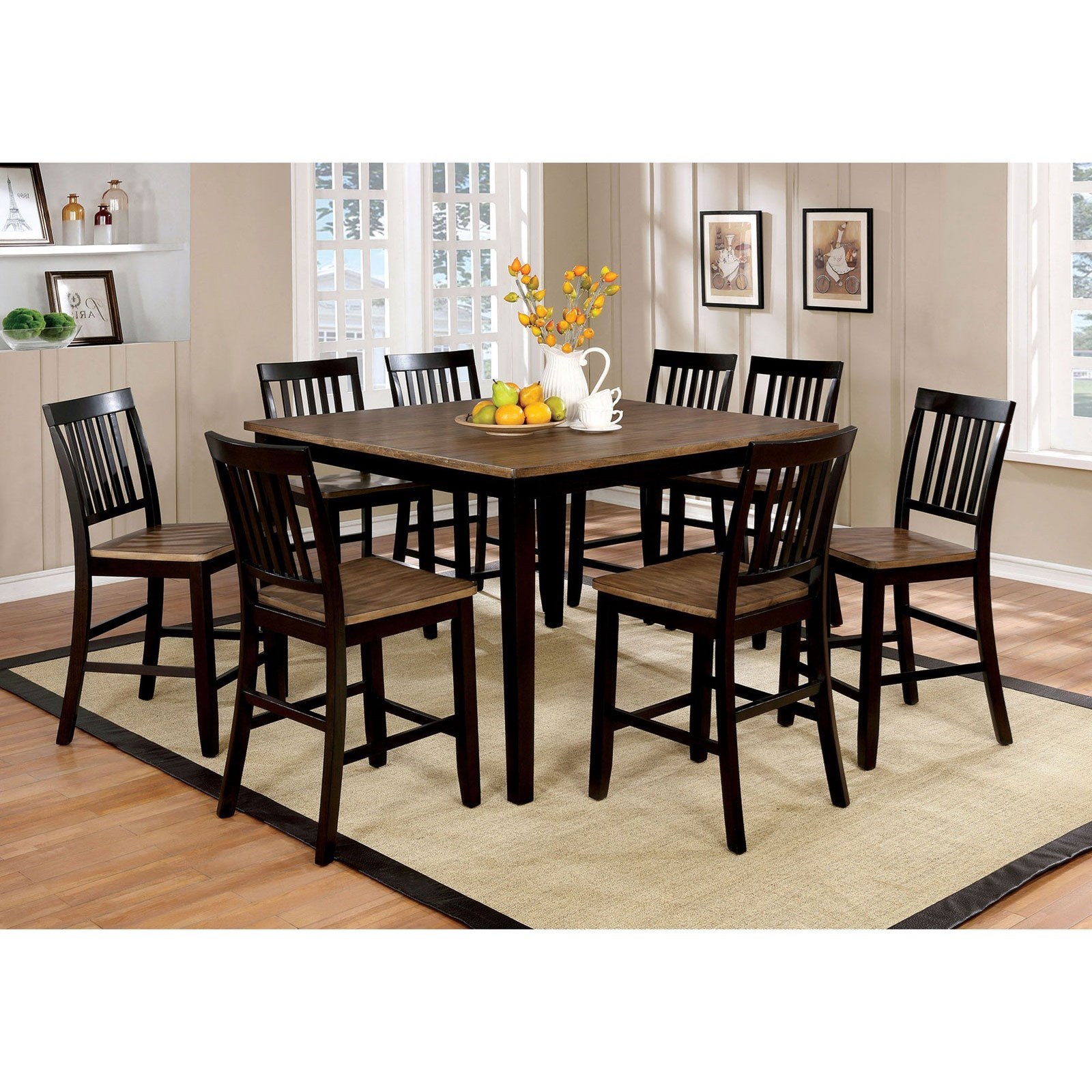 Furniture Of America Izidora Nine Piece Pub Dining Set Dream Home Interiors Pub Table And Stool Sets
