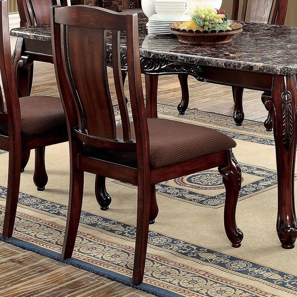Johannesburg I Traditional 7 Piece Dining Set With Faux Marble