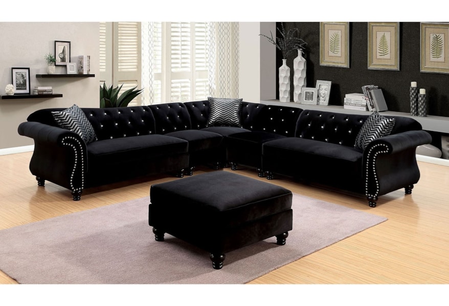 Furniture Of America Foa Jolanda Ii Cm6158bk Set 2ch Glam Sectional With Button Tufted Back Del Sol Furniture Sectional Sofas Furniture Of America Foa Jolanda Ii Cm6158bk Set 2ch Glam Sectional With Button Tufted Back Del Sol Furniture Sectional Sofas