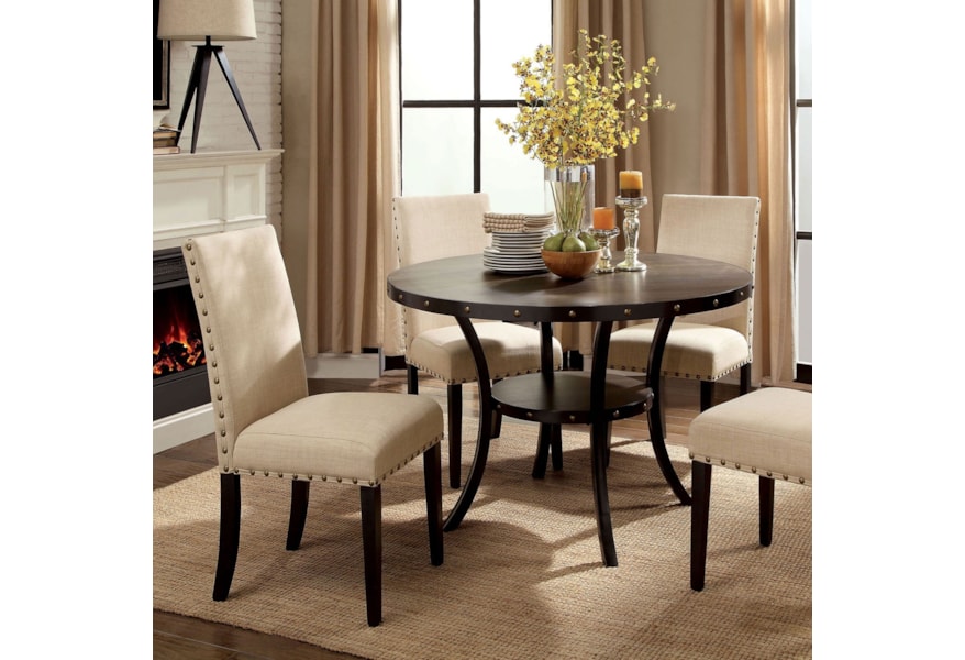 Furniture Of America Kaitlin Industrial Round Dining Table Dream