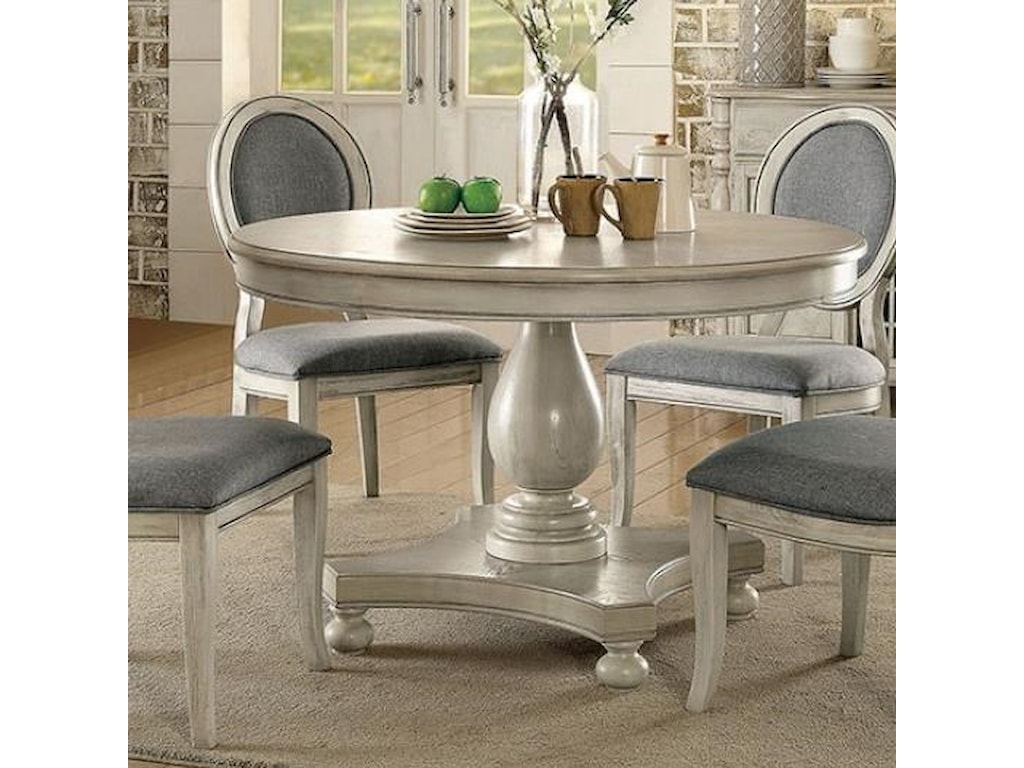 Furniture Of America Kathryn Cm3872wh Rt Table Transitional Round Furniture Of America Kathrynround Dining Table