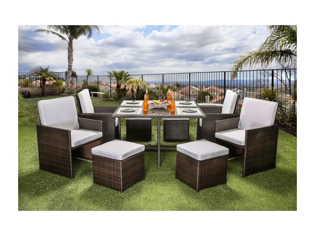 Furniture Of America Foa Keisha Cm Ot2101 Set 9 Piece Outdoor Furniture Of America Foa Keisha Cm