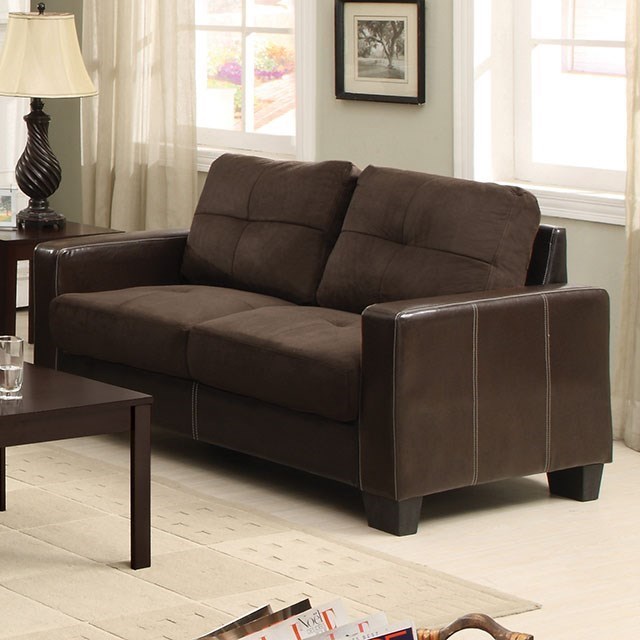 Furniture Of America Foa Laverne Cm6598dk L Contemporary Loveseat With Accent Stitching Del Sol Furniture Loveseats