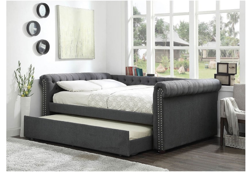 Furniture Of America Leanna Transitional Tufted Queen Size Daybed Tufted Queen Size Daybed