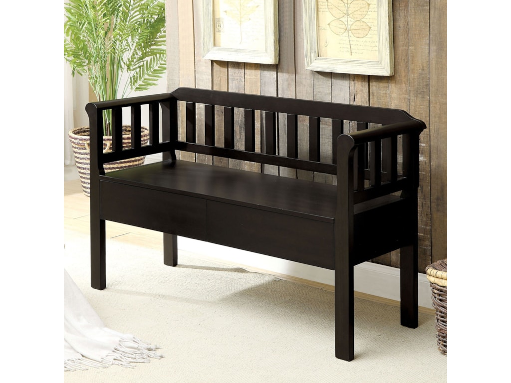 Lexlip Arts And Crafts Slatted Bench With 2 Hidden Drawers