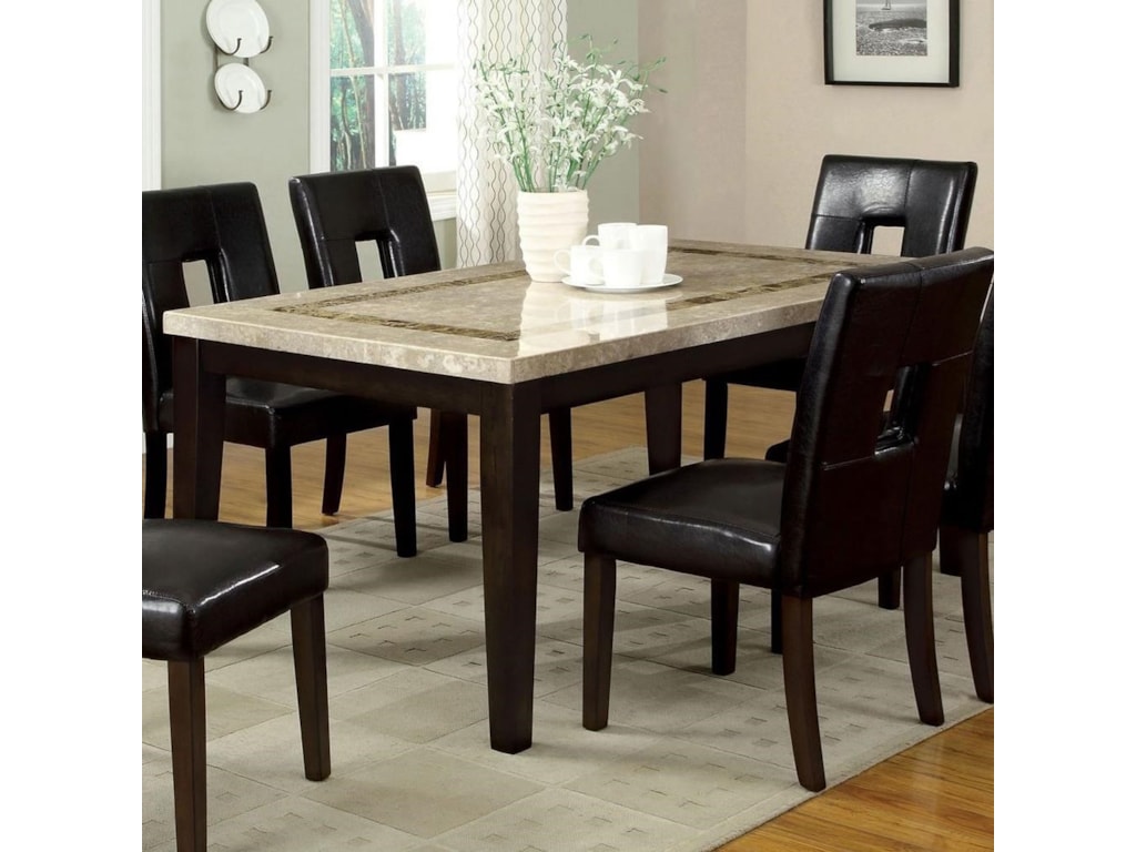 America Lisbon I Cm3693t Contemporary Marble Top Rectangular Dining America Lisbon Imarble Top Rectangular Dining Table