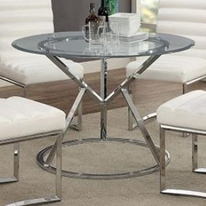 Svana Contemporary Dining Table With Glass Top Household