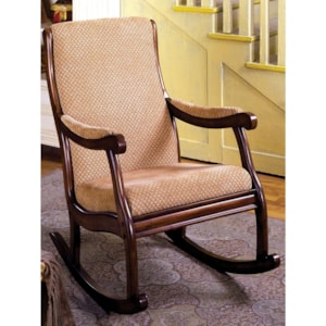 Liverpool Traditional Rocking Chair With Scrolled Wood Arms Household Furniture Upholstered Rockers