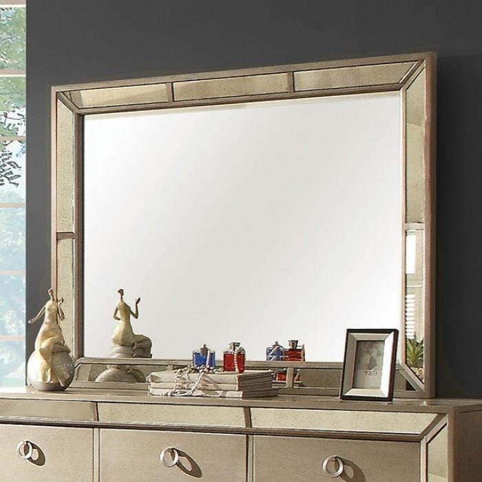Loraine Mirror With Antique Mirror Paneled Frame Household