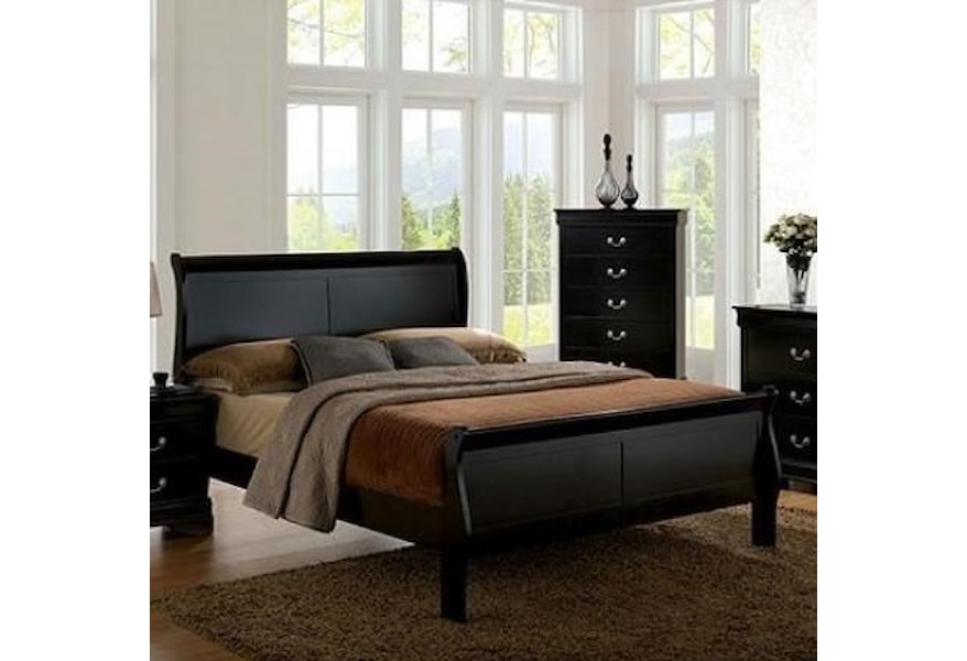 Furniture Of America Foa Louis Philippe Iii Cm7866bk Q Bed Traditional Queen Sleigh Bed Del Sol Furniture Sleigh Beds