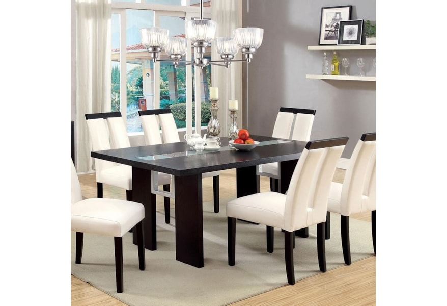 Furniture Of America Luminar Modern Dining Table With Led Lights Dream Home Interiors Dining Tables