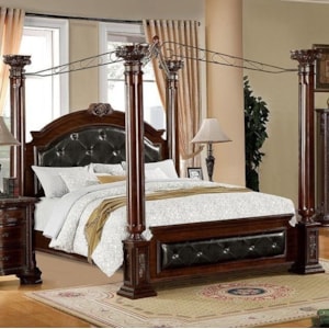 Mandalay Traditional Queen Canopy Bed With Upholstered Headboard Household Furniture Canopy Beds Shop allmodern for modern and contemporary queen canopy bed frame to match your style and budget. furniture of america