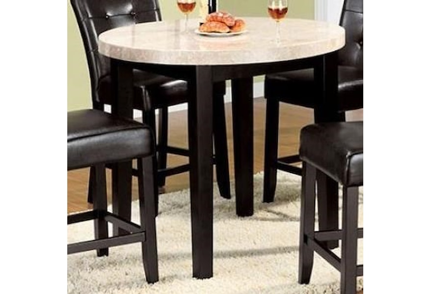 Marion Ii Contemporary Round Counter Height Table With Marble Top Household Furniture Kitchen Tables