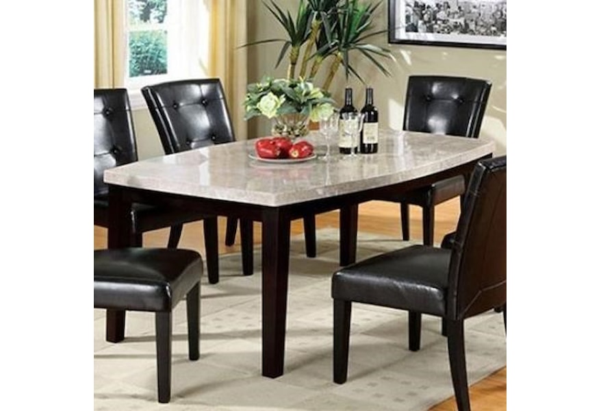 Furniture Of America Marion I Cm3866t Contemporary Oval Dining Table With Marble Table Top Corner Furniture Kitchen Tables
