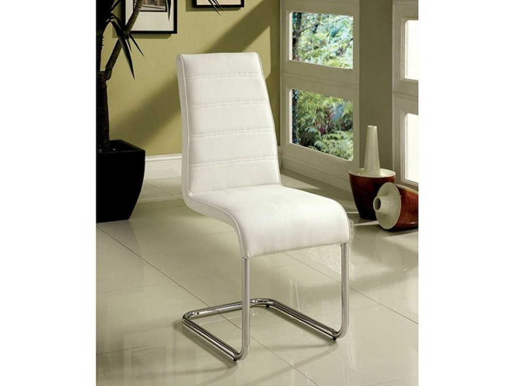 Mauna Contemporary Pack Of 2 Leatherette Side Chairs With Curved Legs By Furniture America At Dream Home Interiors