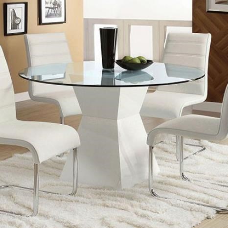 Mauna Contemporary Dining Table With Glass Top Household