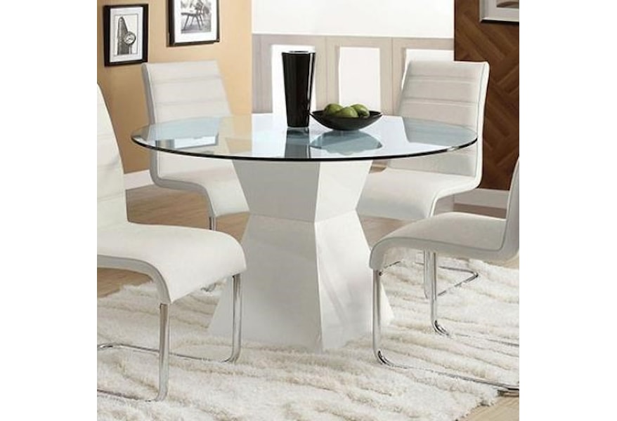 Mauna Contemporary Dining Table With Glass Top Household