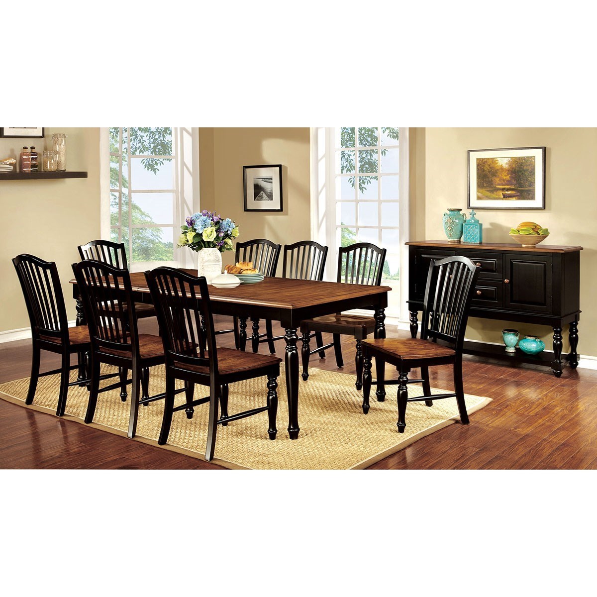 Mayville Country Table And 8 Chairs Household Furniture Dining