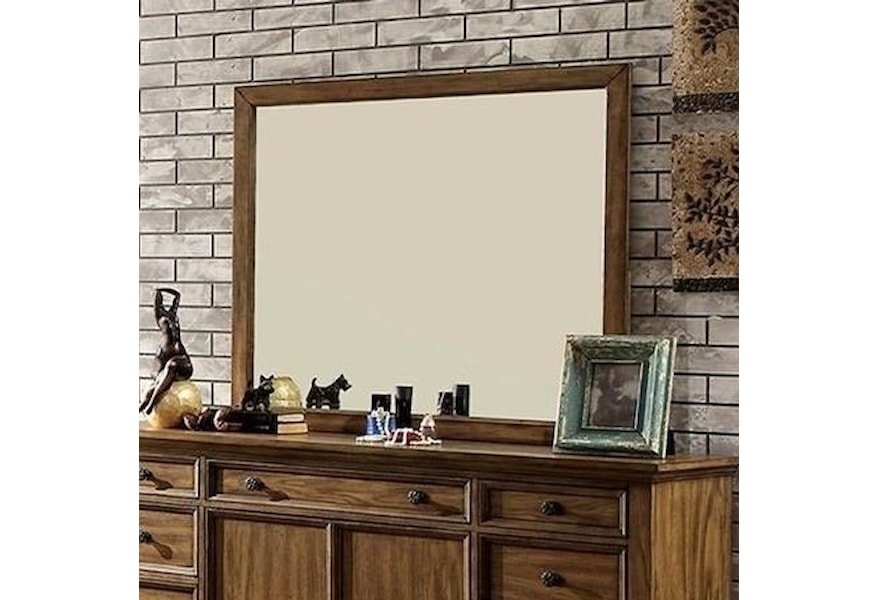 Furniture Of America Mcville Cm7558m Framed Beveled Dresser Mirror