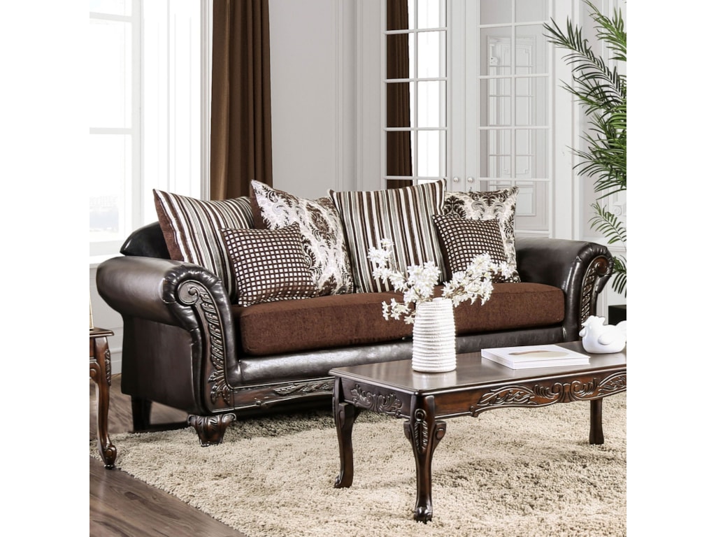 Midleton Traditional Sofa With Decorative Wood Trim By America At Del Sol Furniture Midleton Traditional Sofa With Decorative Wood Trim By America At Del Sol Furniture