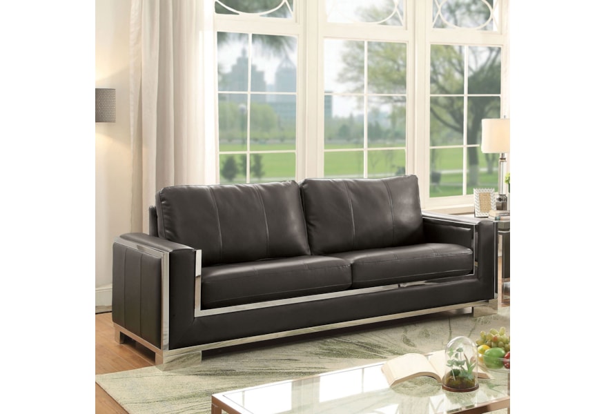 Furniture Of America Monika Cm6423gy Sf Contemporary Sofa With Monika Cm6423gy Sf Contemporary Sofa
