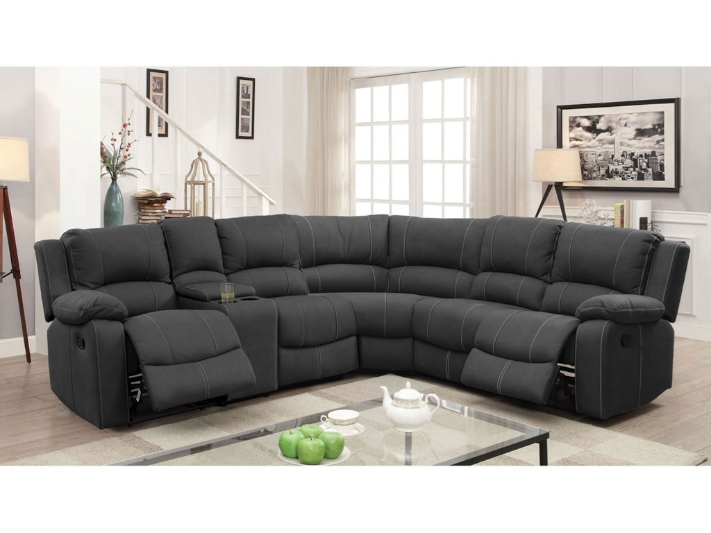 Furniture Of America Monique Cm6519 Sect Ct 4 Seat Reclining