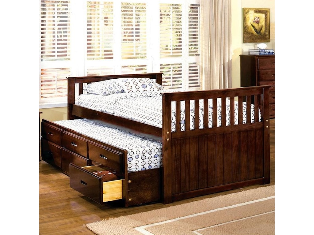 Montana Captain Twin Trundle Bed With 3 Drawers Household