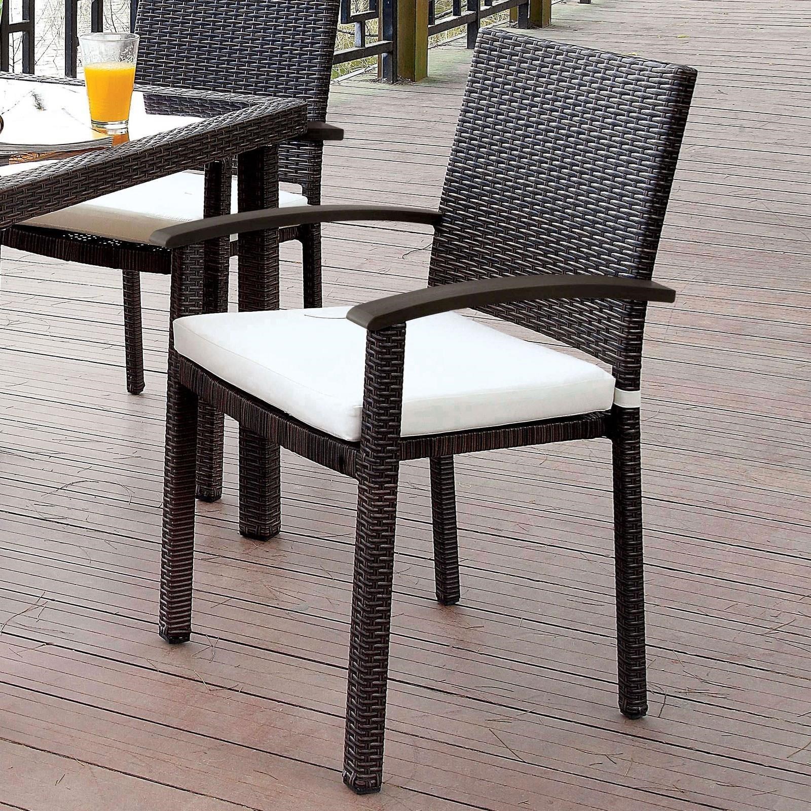 Natasha Set Of 4 Outdoor Arm Chairs With Tie On Cushions By Furniture Of America At Furniture Superstore Nm
