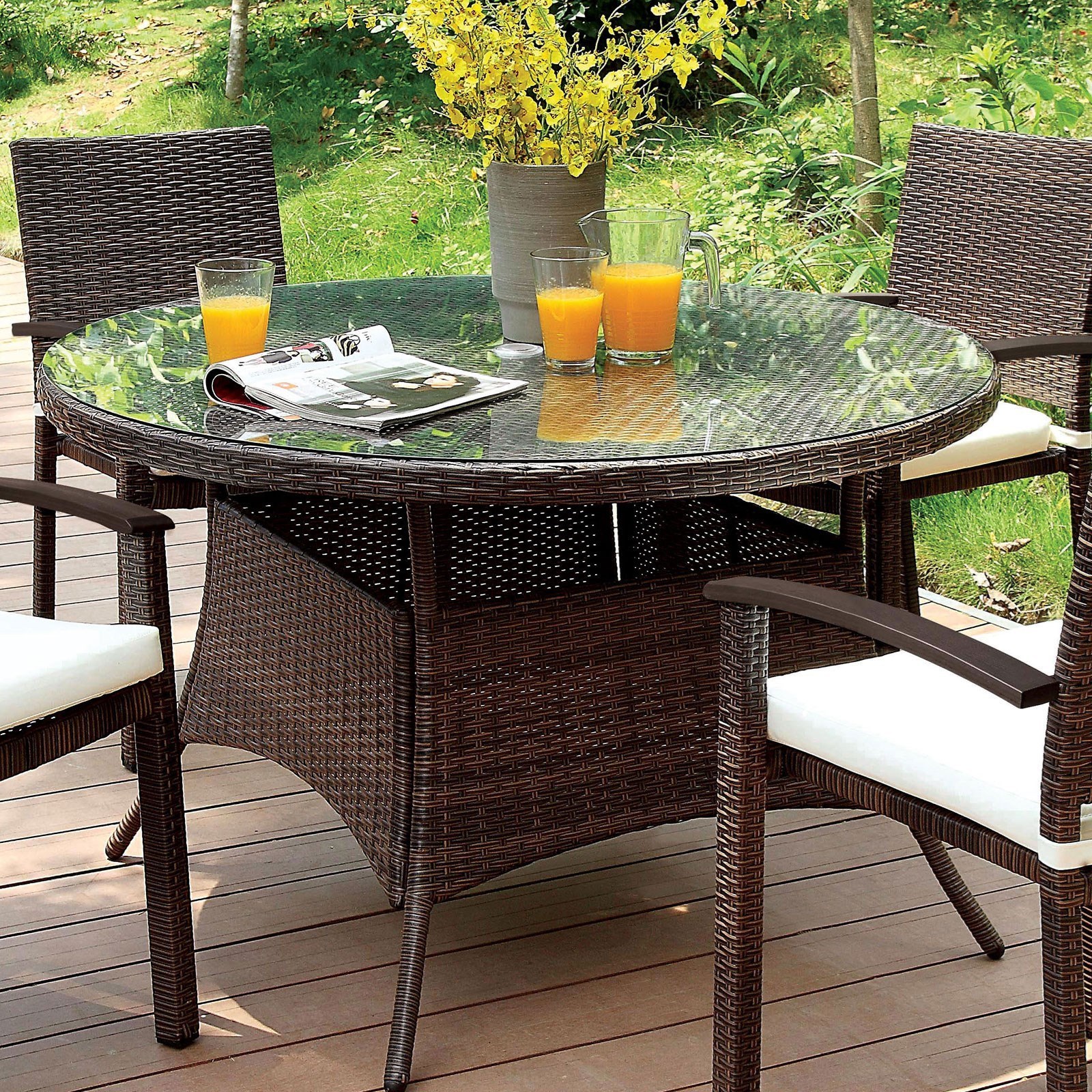 Furniture Of America Shania Cm Ot1853 Rt Outdoor Patio Round