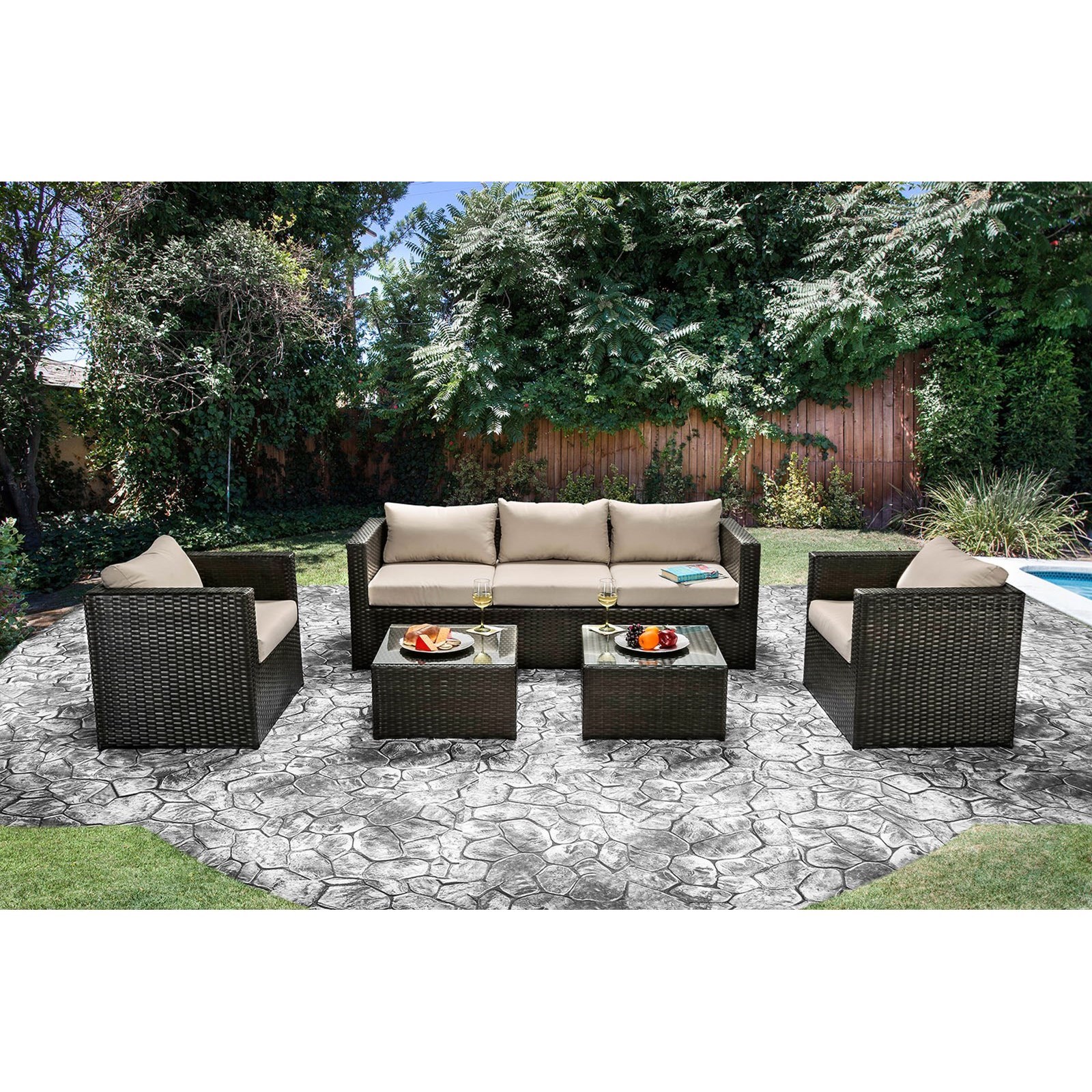 Olina 5 Pc Patio Set Household Furniture Outdoor Conversation Sets Outdoor Chat Sets