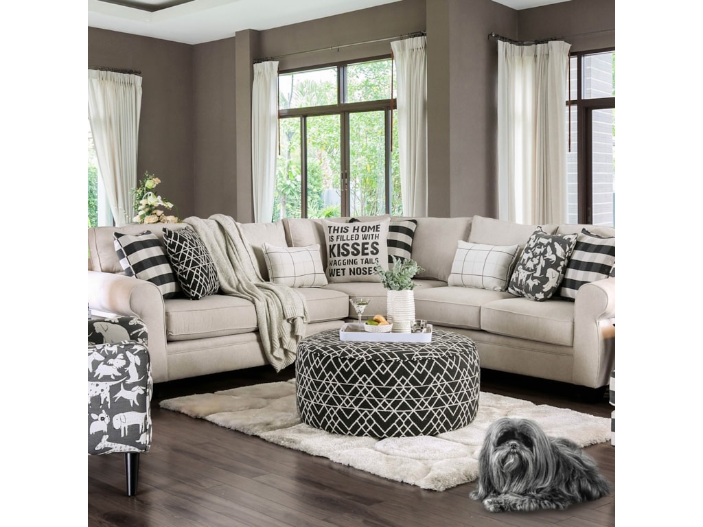 Patricia Contemporary Sectional With Rolled Arms By America At Del Sol Furniture