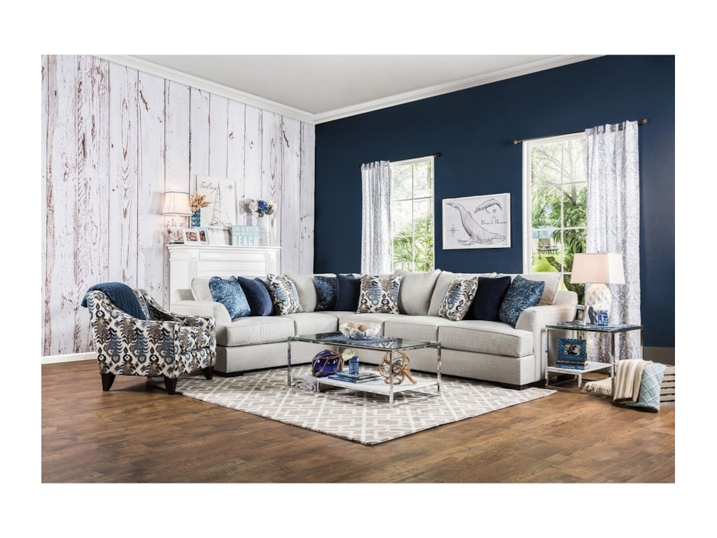 Pennington Contemporary Sectional Sofa By Furniture Of America At Rooms For Less
