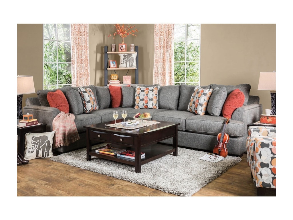 Pennington Contemporary Sectional Sofa By Furniture Of America At Rooms For Less