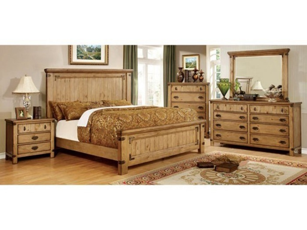 Pioneer Cottage Style Dresser With Metal Plated Hardware