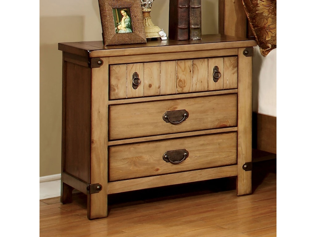 Pioneer Cottage Style Nightstand With Usb Power Outlet Household