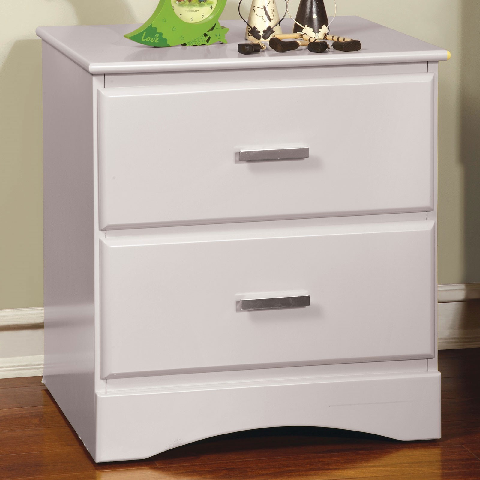 Furniture Of America Prismo Transitional 2 Drawer Night Stand