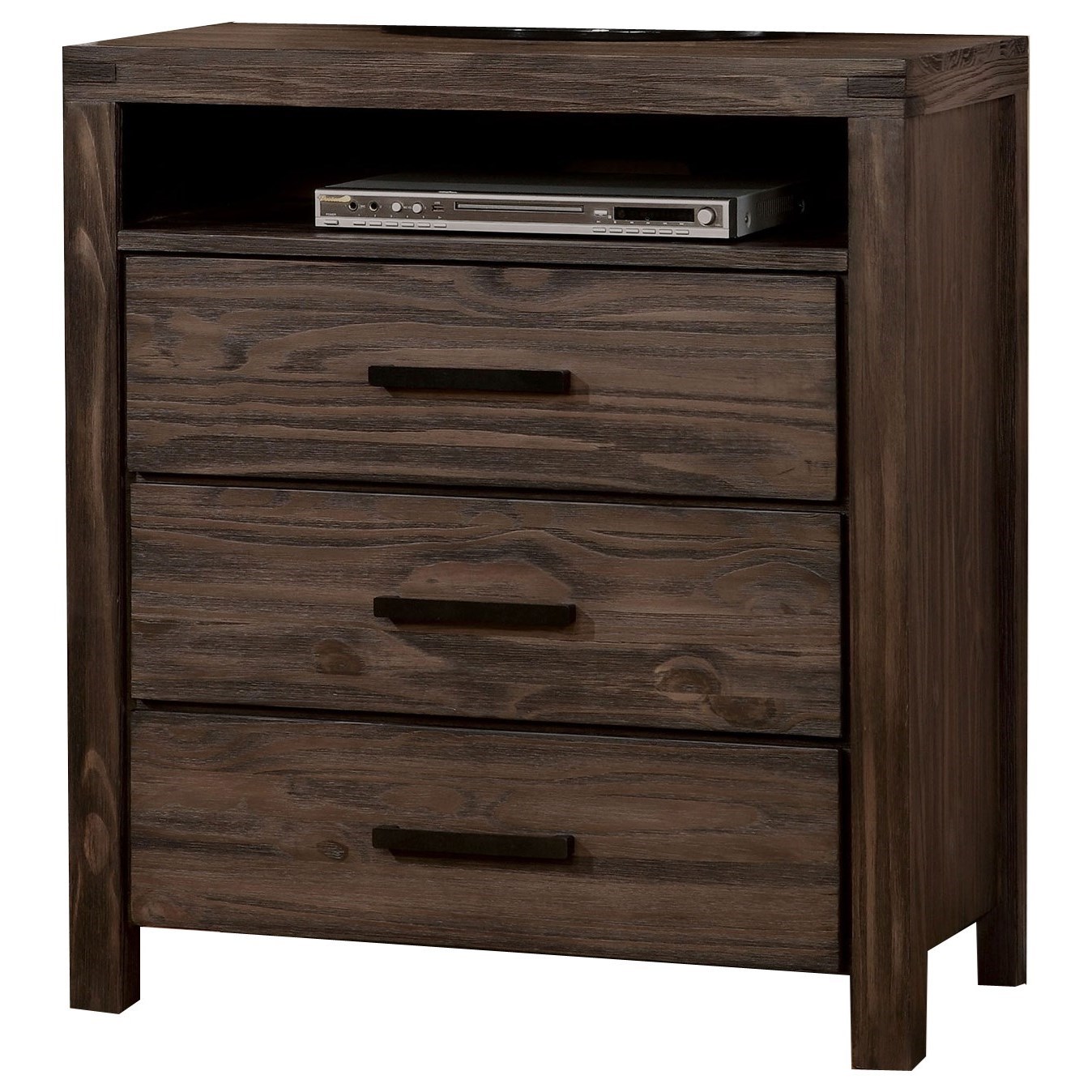 Rexburg Transitional Media Chest With 3 Drawers Household