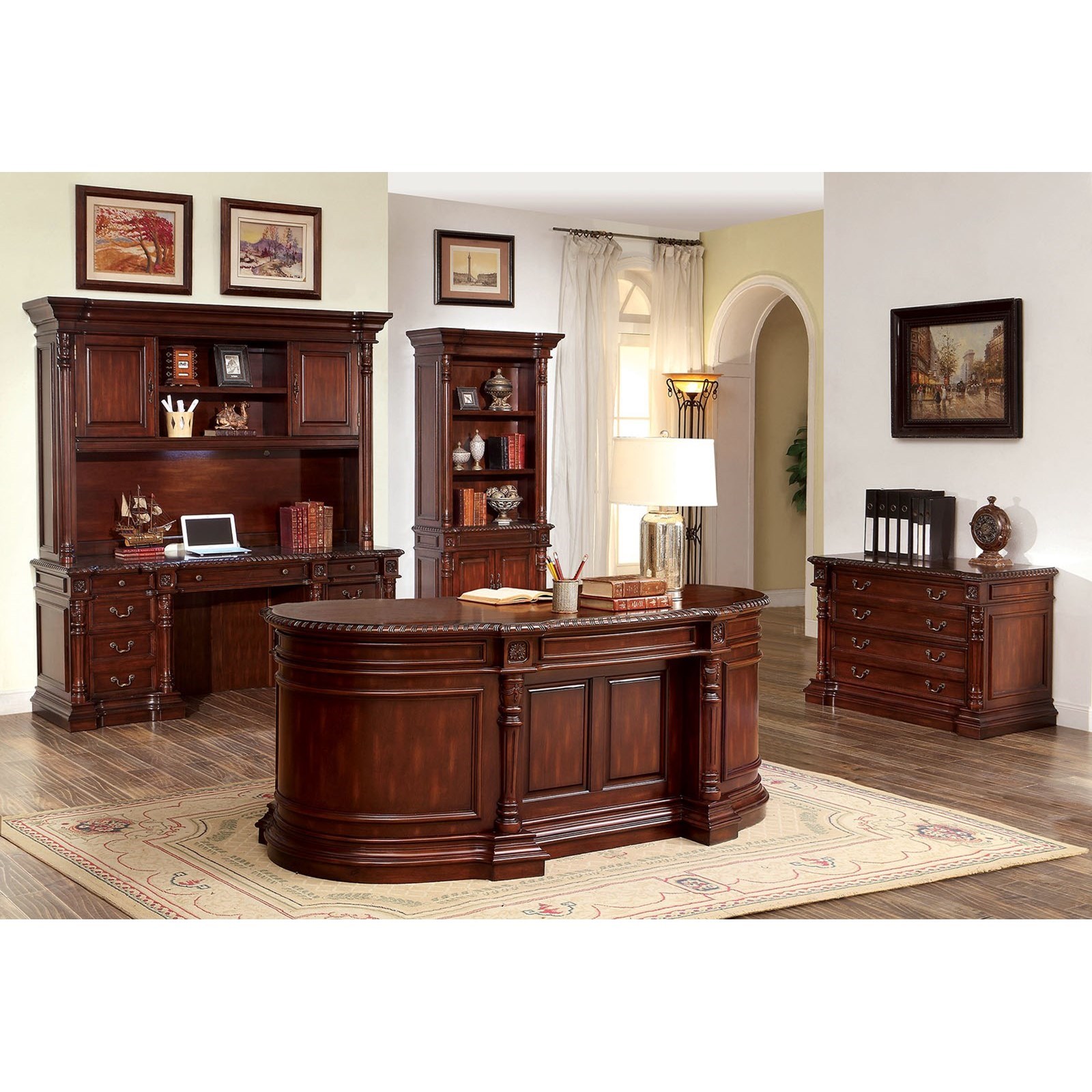 Furniture Of America Roosevelt Traditional Oval Office Desk