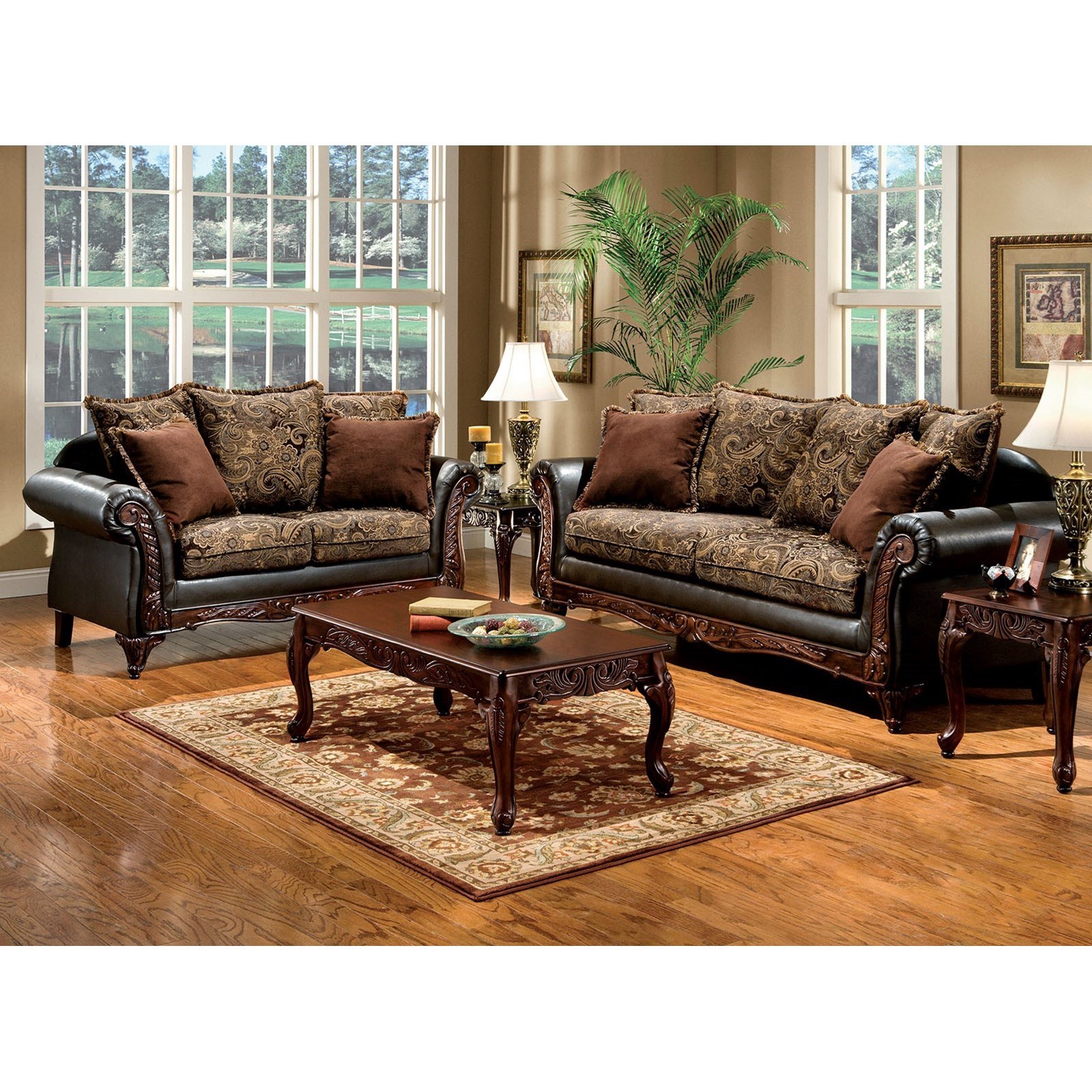 Furniture Of America Foa Rotherham Sm7630 2pc Traditional Sofa And Loveseat Del Sol Furniture Stationary Living Room Groups