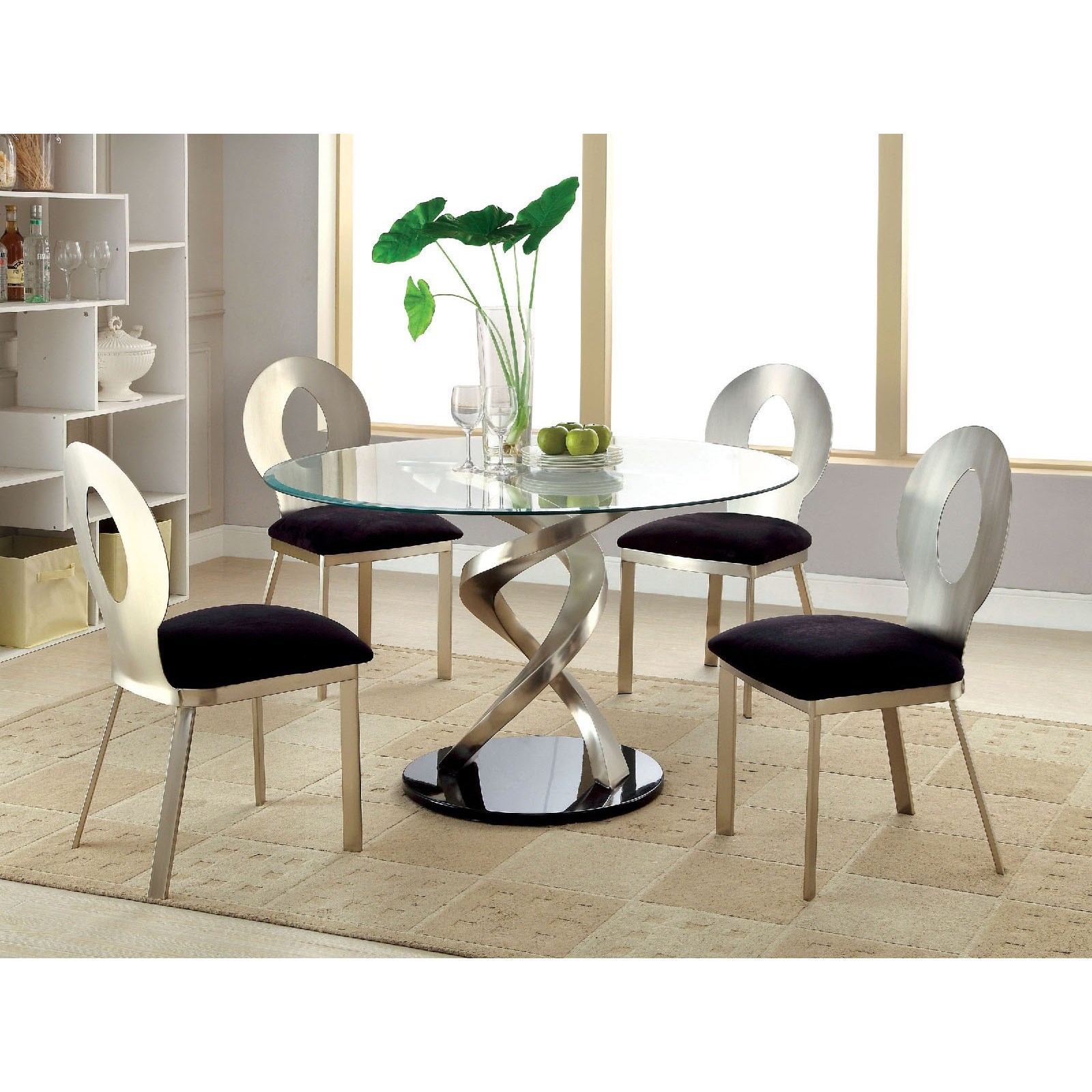 Furniture Of America Roxo Cm3729t Table Contemporary Round Dining