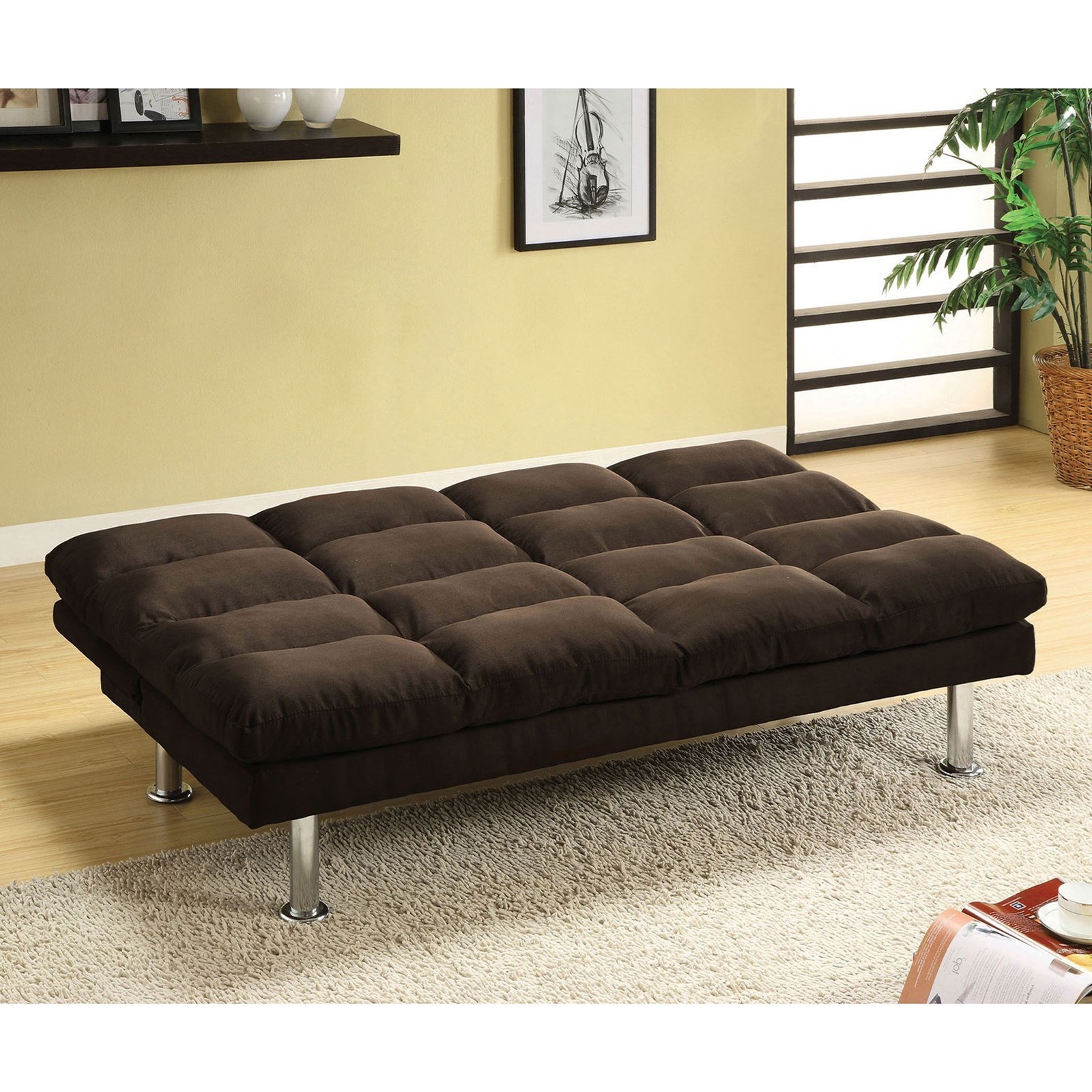 Furniture Of America Saratoga Cm2902ex Ca Microfiber Futon Sofa Light Corner Furniture Futons