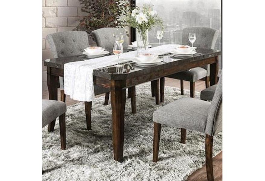 Schoten Transitional Dining Table With Stone Top Household