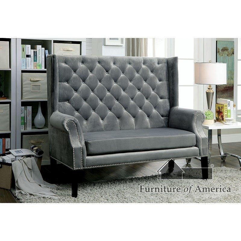 Furniture Of America Shayla Love Seat Bench With Tufted Back