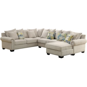 Skyler 3 Piece Sectional Sofa With Scattered Back Pillows And Nailhead Trim Household Furniture Sectional Sofas
