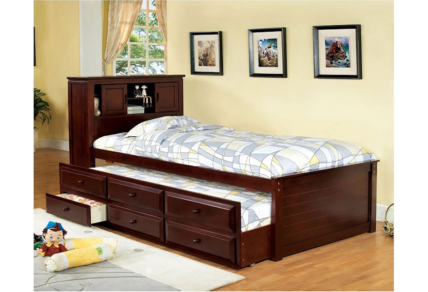 Furniture Of America South Land Twin Captain S Bed With Trundle