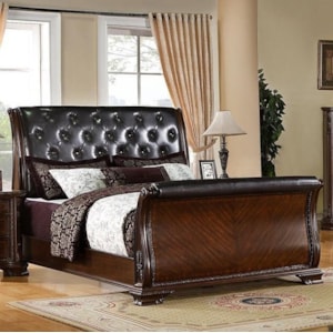 Furniture Of America South Yorkshire Transitional California King Sleigh Bed With Tufted Headboard Dream Home Interiors Sleigh Beds