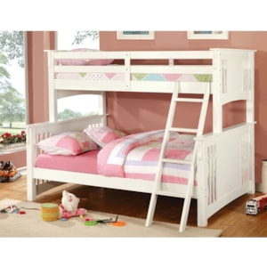 Spring Creek Twin Over Full Size Youth Bedroom Bunk Bed Household Furniture Bunk Beds