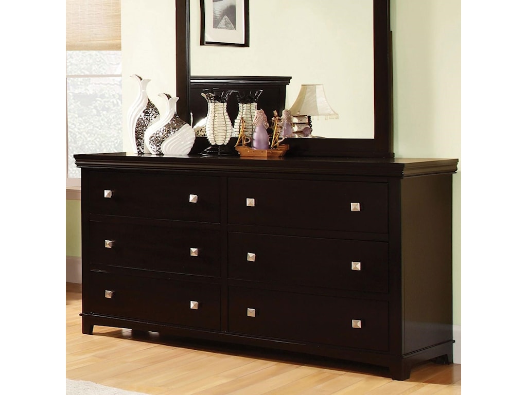 Furniture Of America Spruce Transitional Six Drawer Dresser